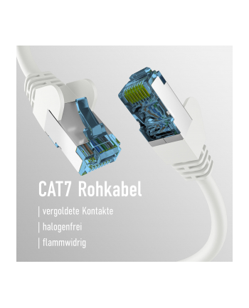 mcab CAT7 Kolor: BIAŁY 0.25m RAW cable RJ45/S/FTP LSZH 10Gbit CU LAN DSL