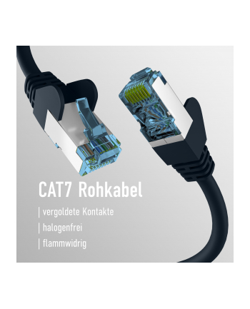 mcab CAT7 Kolor: CZARNY 2m RAW cable RJ45/S/FTP LSZH 10Gbit CU LAN DSL