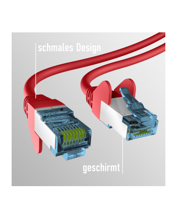 mcab CAT7 red 0.25m RAW cable RJ45/S/FTP LSZH 10Gbit CU LAN DSL