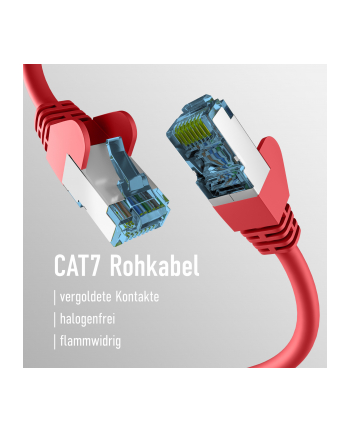 mcab CAT7 red 2m RAW cable RJ45/S/FTP LSZH 10Gbit CU LAN DSL