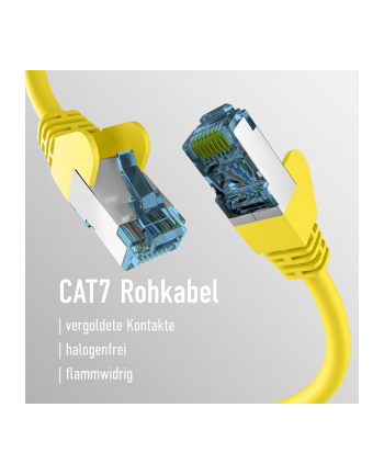 mcab CAT7 yellow 0.5m RAW cab RJ45/S/FTP LSZH 10Gbit CU LAN DSL