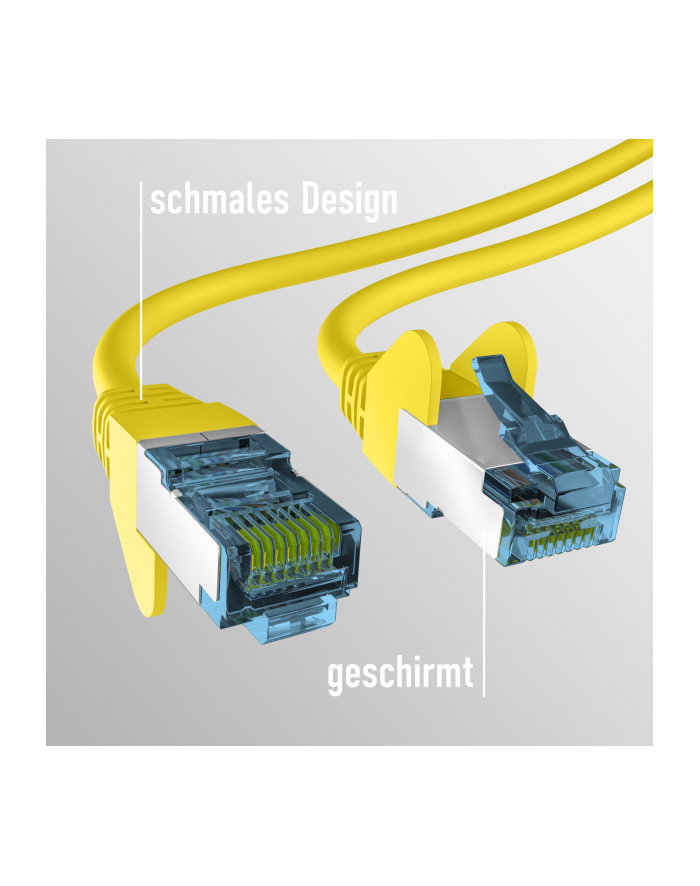 mcab CAT7 yellow 2m RAW cab RJ45/S/FTP LSZH 10Gbit CU LAN DSL główny