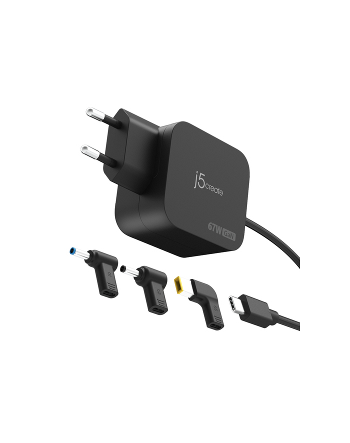 j5create 67W GAN PD USB-C MINI CHARGER/WITH 3 TYPES OF DC CONNECTOR - E główny