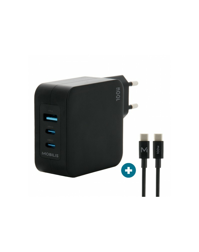 mobilis WALL CHARGER - 100 W - 2 USB C/+ 1 USB A GAN + CABLE - 2M - 100 główny