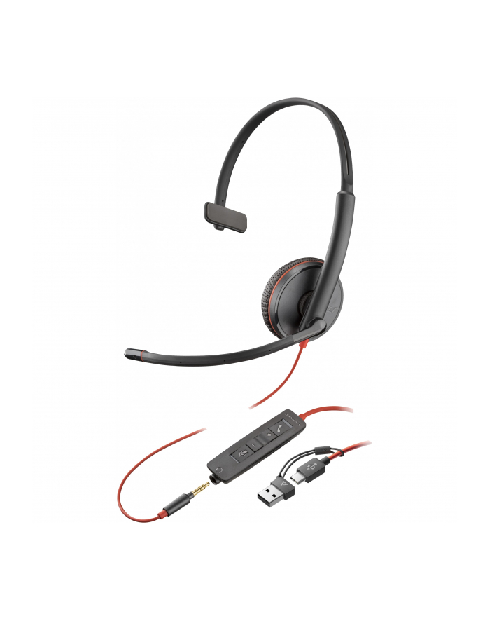 hp inc. Poly Blackwire 3215 Monaural USB-C Headset +3.5mm Plug +USB-C/A Adapter główny