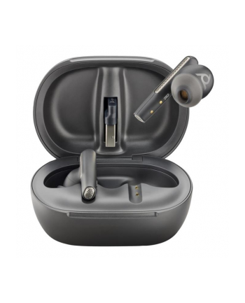 hp inc. Poly Voyager Free 60+ UC M Carbon Black Earbuds +BT700 USB-C Adapter +Touchscreen Charge Case