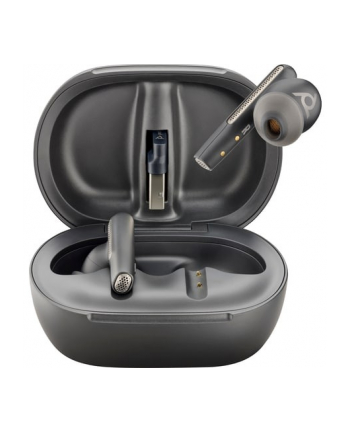 hp inc. Poly Voyager Free 60+ UC M Carbon Black Earbuds +BT700 USB-C Adapter +Touchscreen Charge Case