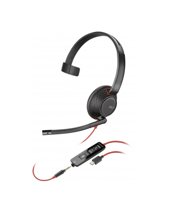 hp inc. Poly Blackwire 5210 Monaural USB-C Headset +3.5mm Plug +USB-C/A Adapter