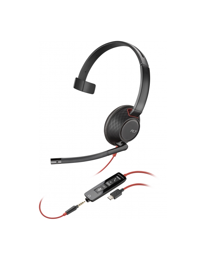 hp inc. Poly Blackwire 5210 Monaural USB-C Headset +3.5mm Plug +USB-C/A Adapter główny