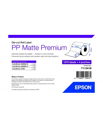 epson PP MATTE LABEL PREM DIE-CUT/ROLL 102X76MM 1570 LABELS
