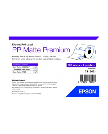 epson PP MATTE LABEL PREM DIE-CUT/ROLL 76X127MM 960 LABELS