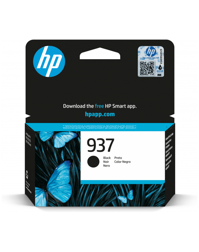 hp inc. HP 937 BLACK ORIGINAL INK/EN/D-E/PL/CZ CARTRIDGE główny