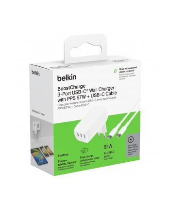 belkin BOOST CHARGE 67 W CHARGER WITH/3 USB-C PORTS PPS TECHNOLOGY INC