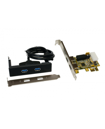 IO Exsys PCIe 2 ext. +1 int. USB3.0 (EX-11072WO) LP bulk include Low-Profile Slotblech