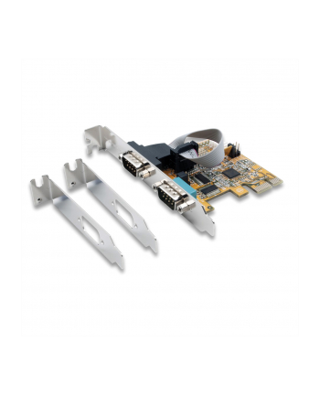 IO Exsys PCIe 2x Seriell DB9 (EX-44082) LP+++ include Low-Profile Slotblech nr 2