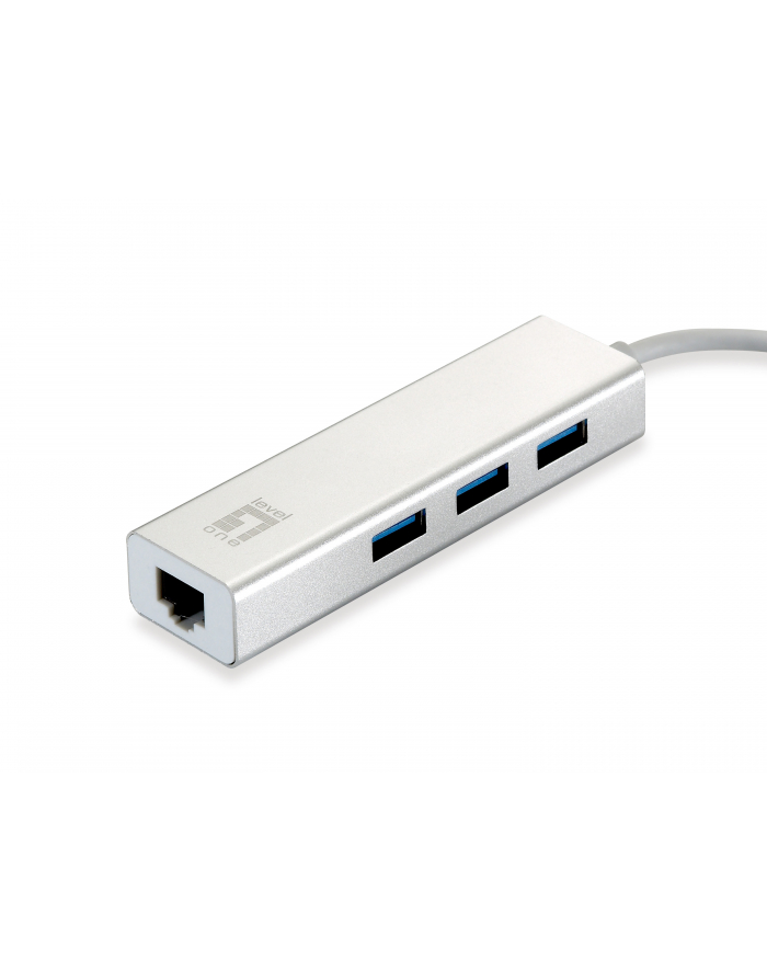 level one LevelOne Adapter USB-C -'gt; GBit-LAN + USB3.0-Hub główny