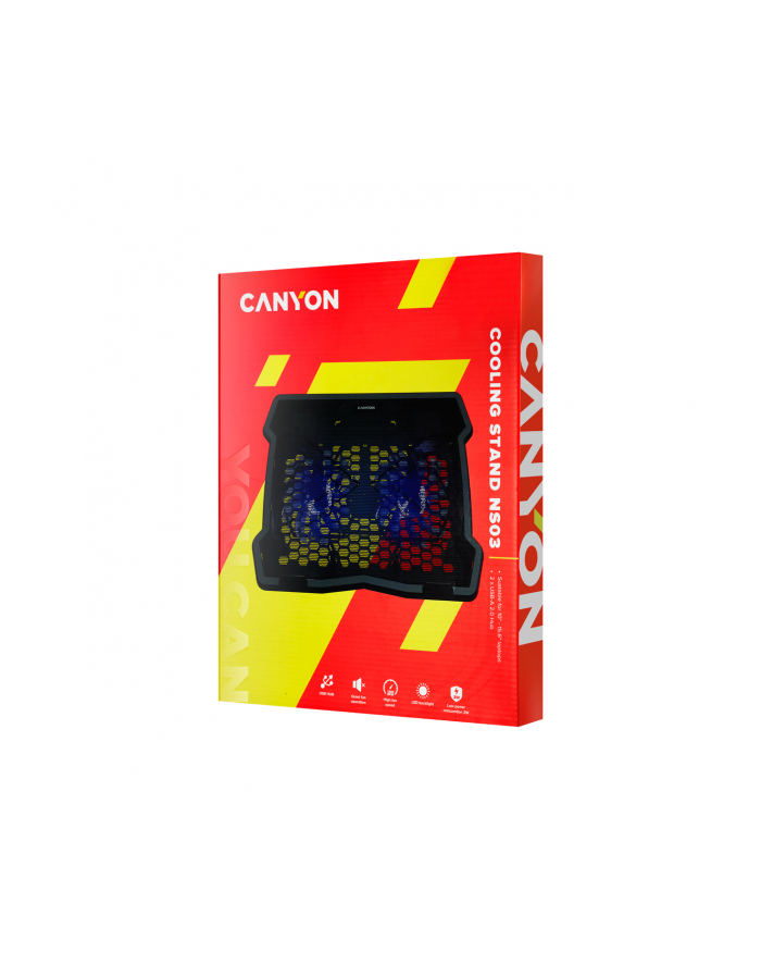 CANYON Podstawka chłodząca NS03 2 Wentylatory 2USB LED Czarna główny