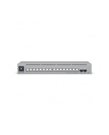Ubiquiti 16-port, Layer 3 Etherlighting switch with 2.5 GbE, PoE++ output, and versatile mounting options, 4x 2.5 GbE PoE++ ports, 12x GbE PoE+ ports, 2x 10G SFP+ ports, 180W total PoE availability