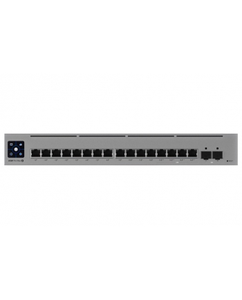 Ubiquiti 16-port, Layer 3 Etherlighting switch with 2.5 GbE, PoE++ output, and versatile mounting options, 4x 2.5 GbE PoE++ ports, 12x GbE PoE+ ports, 2x 10G SFP+ ports, 180W total PoE availability