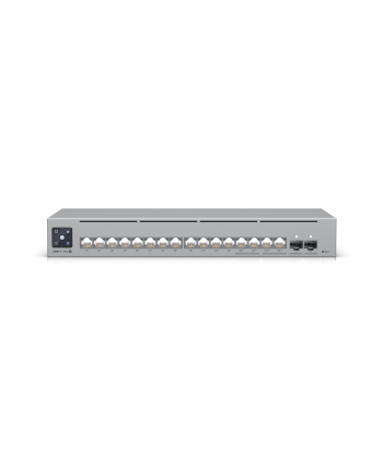 Ubiquiti 16-port, Layer 3 Etherlighting switch with 2.5 GbE, PoE++ output, and versatile mounting options, 4x 2.5 GbE PoE++ ports, 12x GbE PoE+ ports, 2x 10G SFP+ ports, 180W total PoE availability