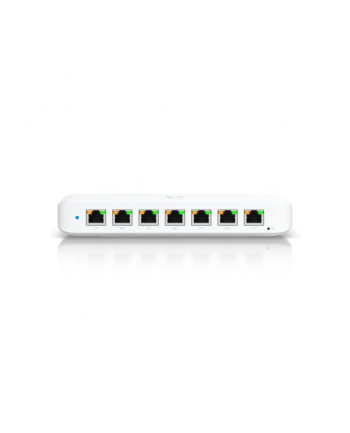 Ubiquiti USW-Ultra-210W-(wersja europejska) compact, Layer 2, 8-port GbE PoE switch with versatile mounting options, 7x GbE PoE+ output ports, GbE port with optional PoE++ input, 202W PoE availability with the included AC power adapter
