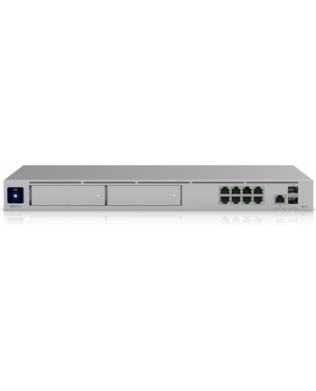Ubiquiti rack-mount Cloud Gateway with 10 Gbps performance, multi-WAN load balancing, and two NVR drive bays designed for large-scale, multi-application UniFi sites