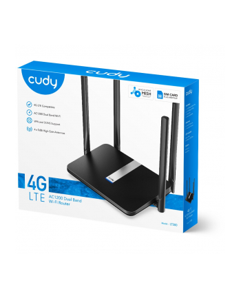 Router CUDY LT500_(wersja europejska) LAN Gigabit AC1200 Dual Band Wi-Fi Mesh 4G LTE Cat6  Dual SIM