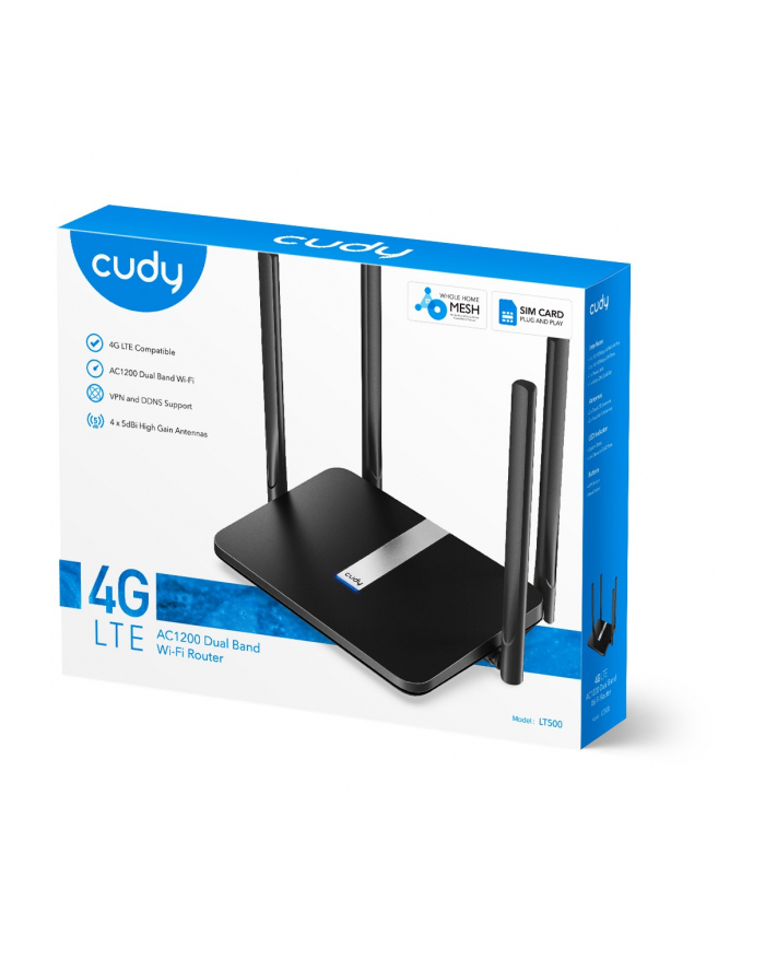 Router CUDY LT700_(wersja europejska) LAN Gigabit AC1200 Dual Band Wi-Fi Mesh 4G LTE Cat6  Dual SIM główny