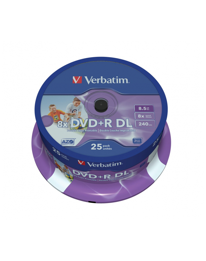 DVD+R VERBATIM 8 5GB2 4X DOUBLE LAYER NADRUK C25SZT główny