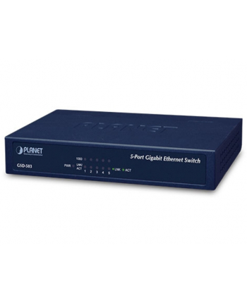 PLANET / Niezarządzalny / (GSD-503) - 5 x 1000Base-T - 10Gbps  8K  1Mbit
