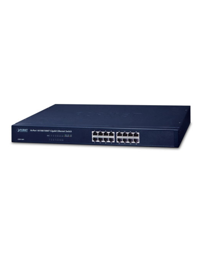 PLANET / Niezarządzalny / (GSW-1601) - 16 x 1000Base-T - 32Gbps  8K  2.2Mbit   19 główny