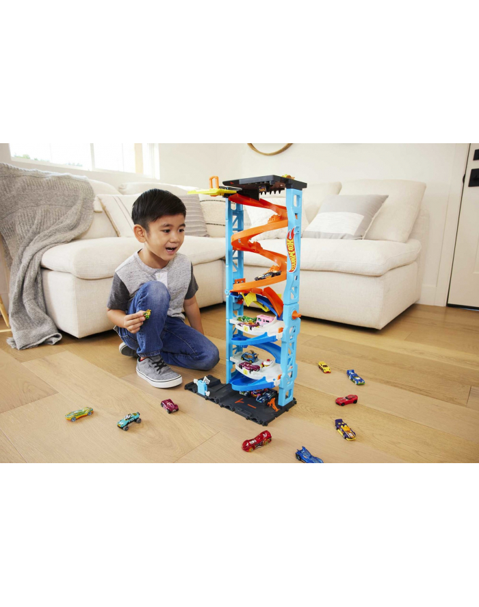 Hot Wheels City Wyścigowa wieża z transformacją Zestaw do zabawy HKX43 MATTEL główny