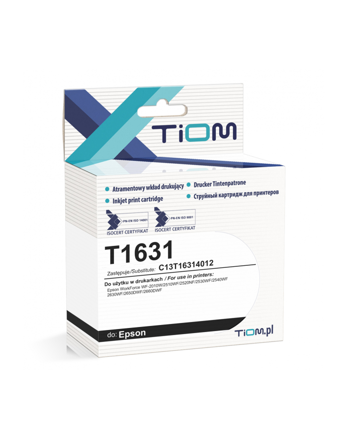 Tusz Tiom do Epson T1631 | C13T16314012 | 554 str | Kolor: CZARNY główny