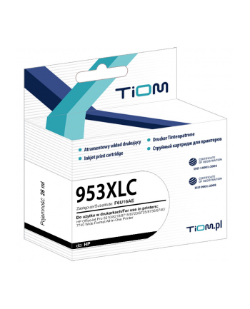 Tusz Tiom do HP 953XLC | F6U16AE | 1600 str. | cyan