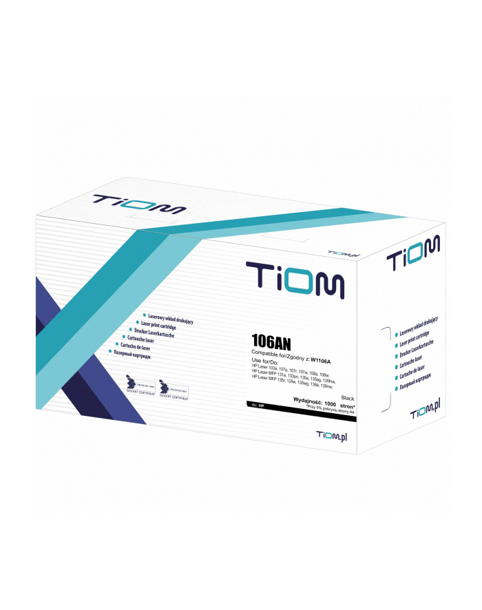 Toner Tiom do HP 106AN | W1106A | 1000 str. | Kolor: CZARNY główny