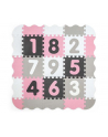Mata piankowa puzzle Jolly 3x3 Cyfry różowo-szara Milly Mally - nr 1
