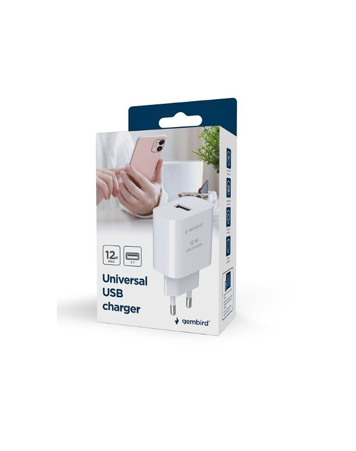 gembird Ładowarka USB-A 2.4A biała główny