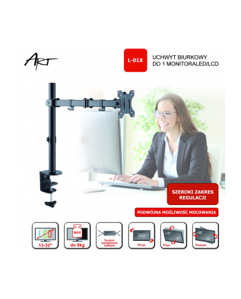 Art uchwyt do 1 monitora LCD/LED 13-32'';  L-01X