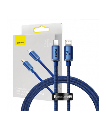 Baseus Kabel USB-C do Lightning Crystal, 20W PD | 1.2m | niebieski