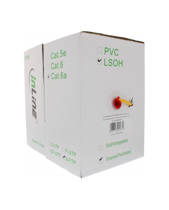 InLine Kabel instalacyjny S/FTP PiMF Cat.6A halogen free 500MHz żółty 100m (76899Y)