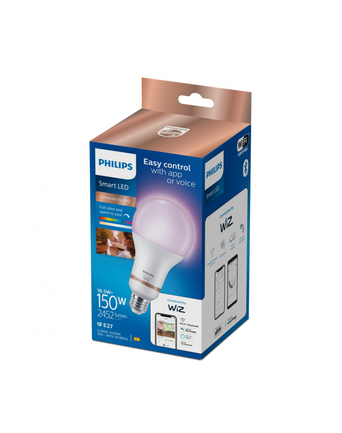 Philips Smart LED Żarówka E27 A80 18,5 W (150 W), kolorowe światło (929003500021) główny