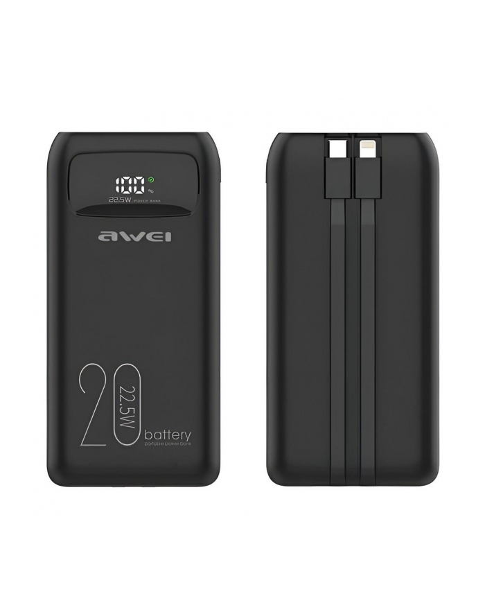 awei Powerbank 20000mAh P169K 22,5W USB-C+Lightning Kable / USB+USB-C główny