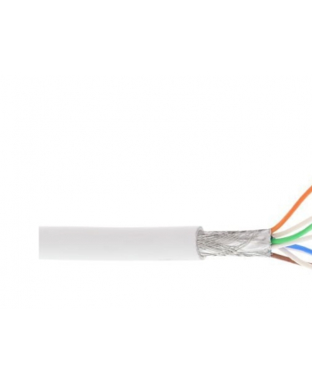 InLine Kabel instalacyjny S/FTP PiMF Cat.6A halogen free 500MHz biały 100m (76899W)