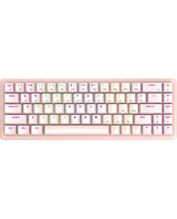 Klawiatura Mechaniczna Rampage Low Profile Rebel Red RGB Różowa (REBELPINK)