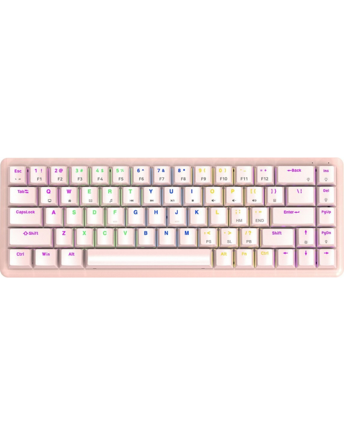 Klawiatura Mechaniczna Rampage Low Profile Rebel Red RGB Różowa (REBELPINK) główny