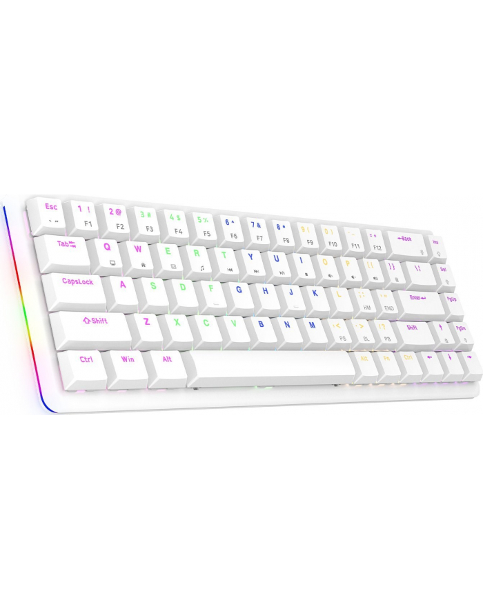 Klawiatura Mechaniczna Rampage Low Profile Rebel Red RGB Biała (REBELWHITE) główny