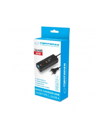 ESPERANZA ŁADOWARKA 60W 2X USB-C PD 30W / 2X USB-A QC 30 18W EZC109