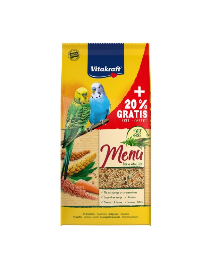 VITAKRAFT Menu vital - karma dla papużki falistej - 1kg+20% główny