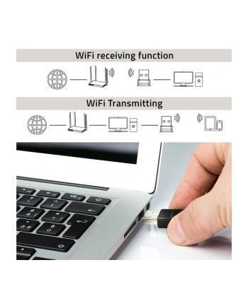 qoltec Adapter bezprzewodowy Ultra szybki DUAL mini WiFi  2 x 2dBi       Standard AC | 1300Mbps