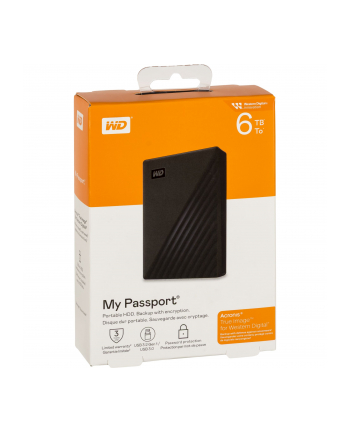 western digital WD My Passport 6TB portable HDD USB3.0 USB2.0 compatible Black Retail